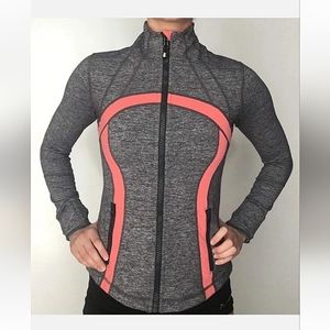Lululemon Define Full Zip Jacket Heather Grey/ Perssimon Gym/ Running